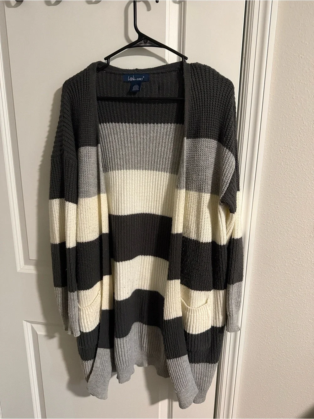 Bundle of 3 Cozy Cardigans-Grey, Mulicolor, and Green - Picture 3 of 4